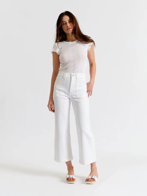 Valley Girl High Rise Patch Pocket Ankle - Lamb