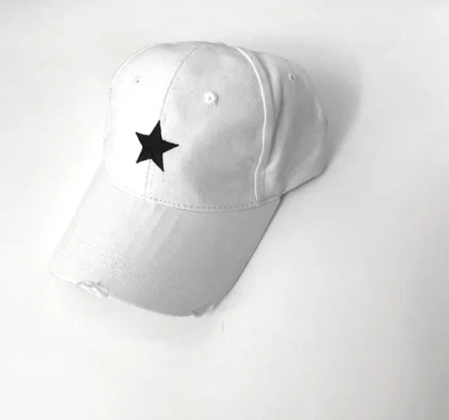 Boardwalk Baseball Cap - White/Black Star