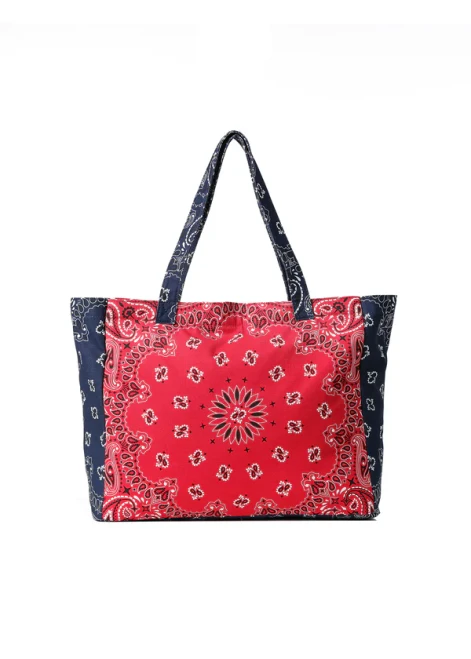 Bailey Bandana Tote C - Red/Navy