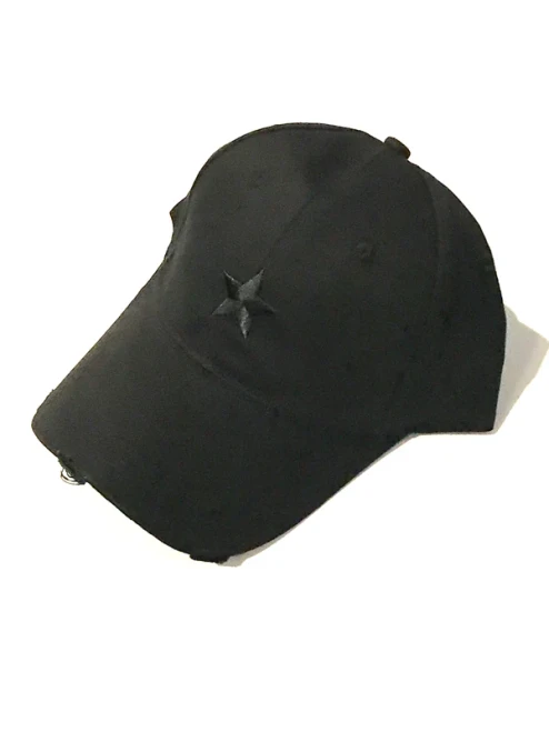 Boardwalk Baseball Cap - Black/Black Star