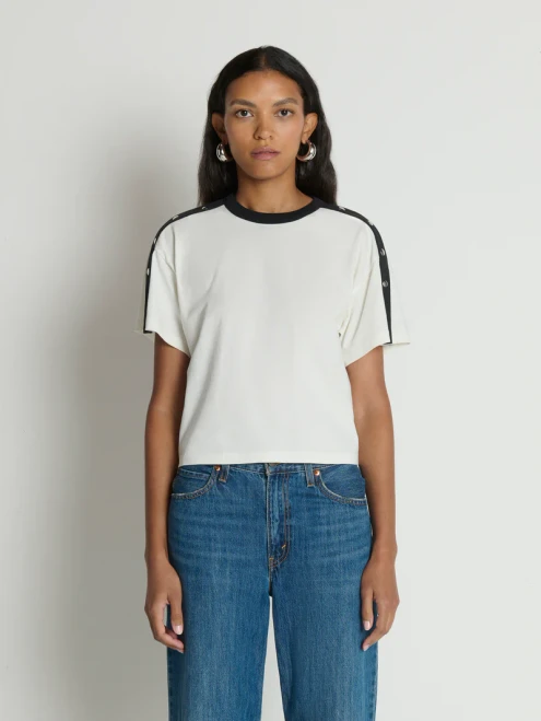 60s-Inspired Cropped Cotton Tee | Vintage Relaxed Fit