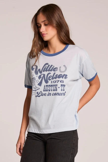 Willie Nelson Austin 1976 Ringer Tee – Vintage Country Graphic T-Shirt
