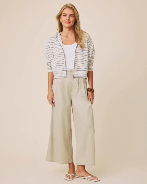 Striped Hooded Zip-Up Jacket – Soft Lightweight Relaxed Layer