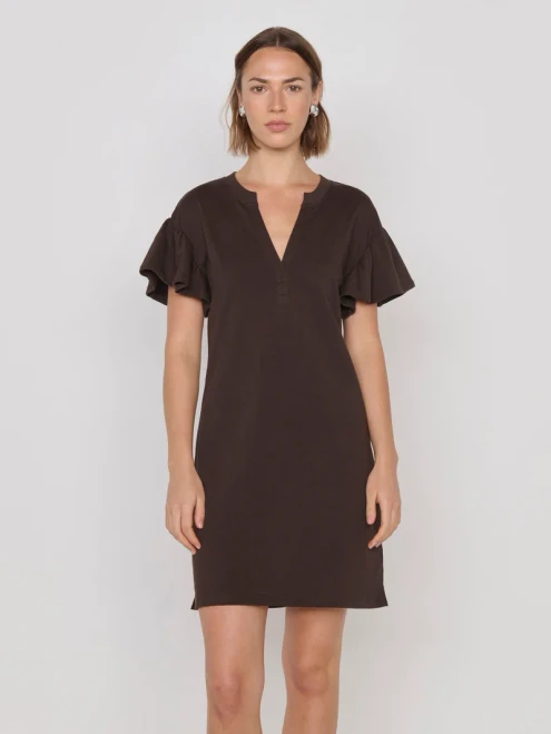 Savannah Mini Dress in Cocoa | Women's Cotton Dress