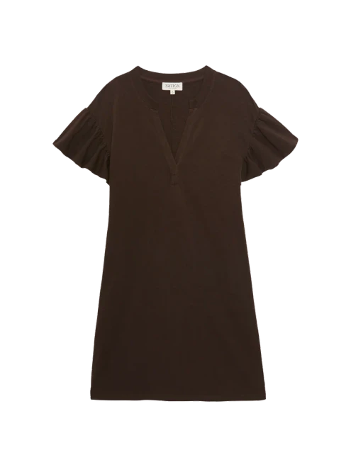 Savannah Mini Dress in Cocoa | Women's Cotton Dress