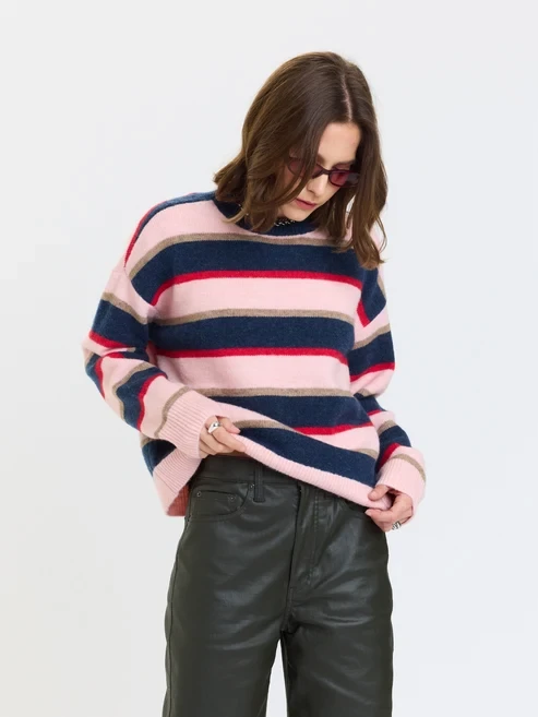 Carlyle Striped Crewneck Sweater | Women's Knit