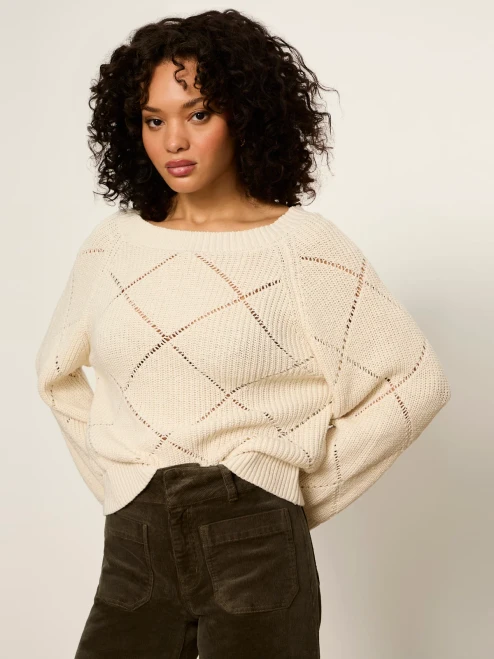 Diamond Stitch Popover – Bone