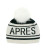 ''APRES'' hat with fox fur pom White and Black