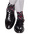 Black with Red and Green Tumbling Candy Cane Cotton Sock Linked Toe Mid-Calf