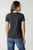 V-Neck Short Sleeve Back Seam Tee black