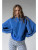 Jackie 1/4 Button Up Sweatshirt - Cobalt Blue