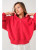 Jackie 1/4 Button Up Sweatshirt - Red