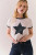 Classic Tee-White Vintage Ringer W/Black Star Classic Tee-White Vintage Ringer W/Black Star