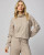 Cable Lounge Turtleneck Top - Cappuccino Heather