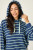 C'est La Vie Striped Hoodie - Deep Sea