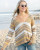 Horizon V Neck Sweater - Aqua/White/Gray