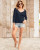 Star Embroidered 3/4 V Neck Sweater-Tuscan Sun