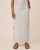 Striped Knit Midi Skirt – Soft Pull-On Drawstring Skirt