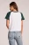 Cheyenne Pine & White Cotton Pullover | Relaxed Raglan Top