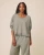 Cropped V-Neck Sweatshirt | Women's Lightweight Terry