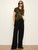Uplift Pull‑On Trouser – Navy Pinstripe | High‑Rise Wide‑Leg Pant