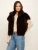 Silky Fur Vest - Espresso Martini