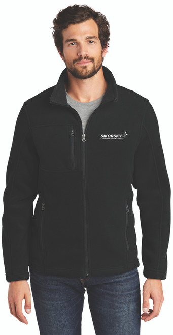 Embroidered Sikorsky Star Lockheed Martin Eddie Bauer Fleece in Black