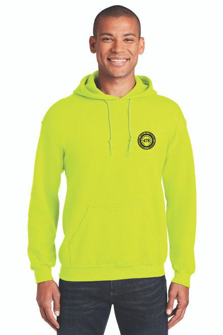 478 - Hoody with Gauge in Safety Green
