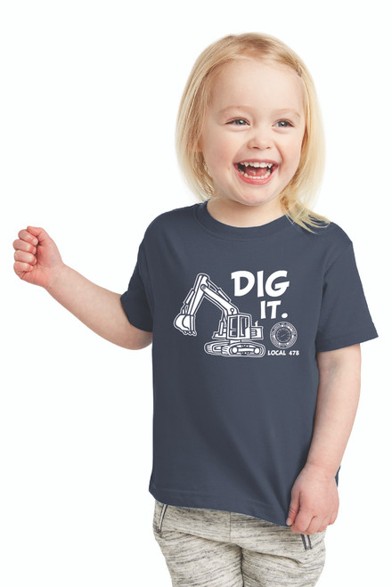 478 "Dig it" Toddler Tee in Navy