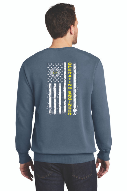 478 - Flag Black Crew Sweatshirt in Blue