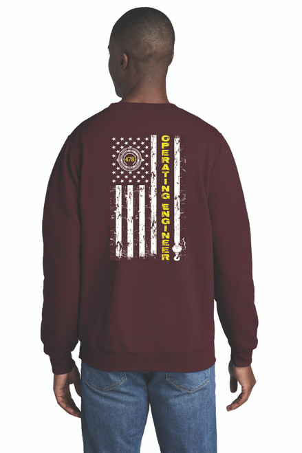 478 Flag Crew Sweatshirt in Maroon