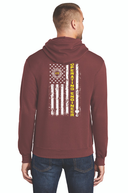 478 - Hoody with Flag in Maroon