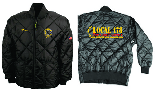 478 -Game Sportswear Embroidered  "The Bravest" Diamond Quilt Jacket