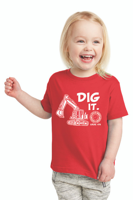 478 "Dig it" Toddler Tee in Red