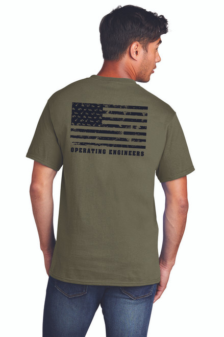 478 -Flag Tee in Olive