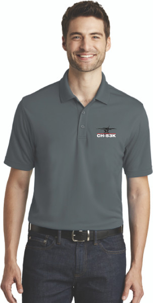 53-K Embroidered Dri-Fit Polo in in Graphite