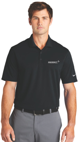 Sikorsky Embroidered Nike Polo in Black