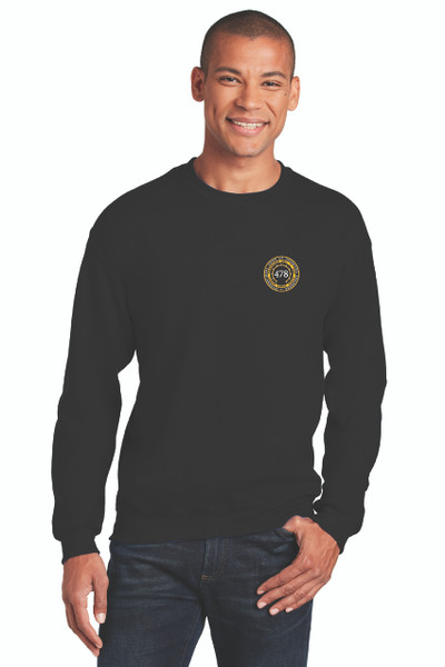 478 - Crew Sweatshirt with Gauge in Black