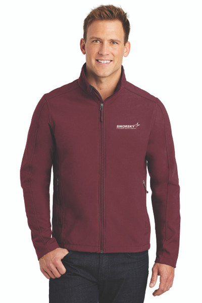 Embroidered Sikorsky Star Core Soft Shell Jacket in Maroon