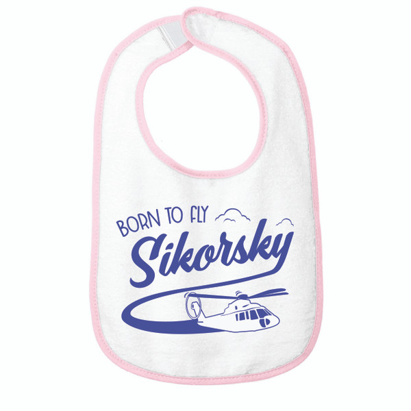 Born to Fly Bib with Pink Trim
