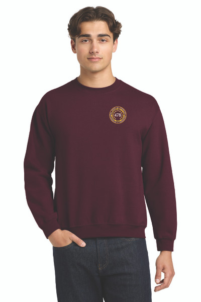 ** CLEARANCE** 478 - Crew Sweatshirt W/Eagle in Maroon *DISCONTINUED*