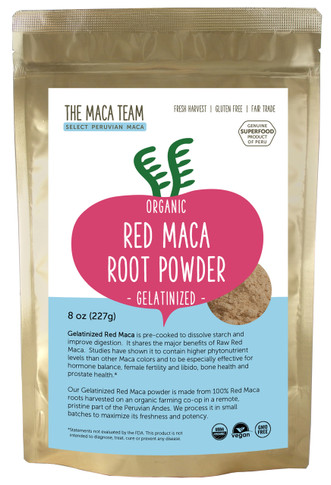 Organic Gelatinized Sundried Red Maca Powder - 8 oz