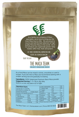 Organic Gelatinized Premium Black Maca Powder - 8 OZ