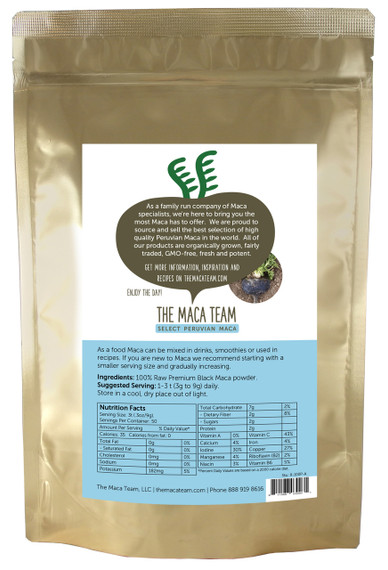 Organic Raw Premium Black Maca Powder 1 lb