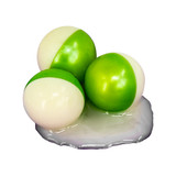 Custom 2 tone paintballs white and green with white fill