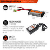 Valken LiPo 7.4v 1300mAh 15C PEQ Airsoft Battery (Small Tamiya)