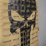 valken molle plate carrier tan closeup skull graphic feature