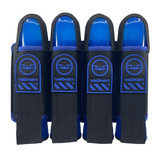 valken alpha4 paintball pod back black with blue accents loaded with valken paintball pods