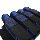 valken alpha 4 paintball harness pod strap closeup black and blue