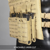 valken molle mag pouch on plate carrier left side front showing stackable mag pouches